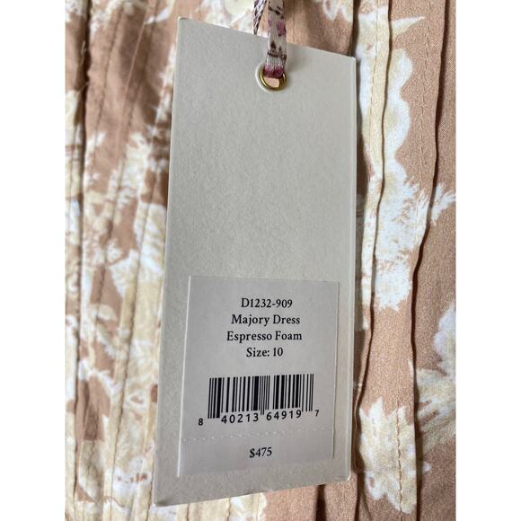 NWT LOVESHACKFANCY DRESS 10 BROWN CAFE ESPRESSO WESTERN MILKMAID COTTAGECORE - Picture 6 of 16